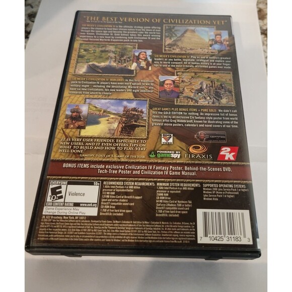 Civilization IV 4 GOLD Edition with Manual & Instruction Poster Sid Meier TESTED - Picture 2 of 12